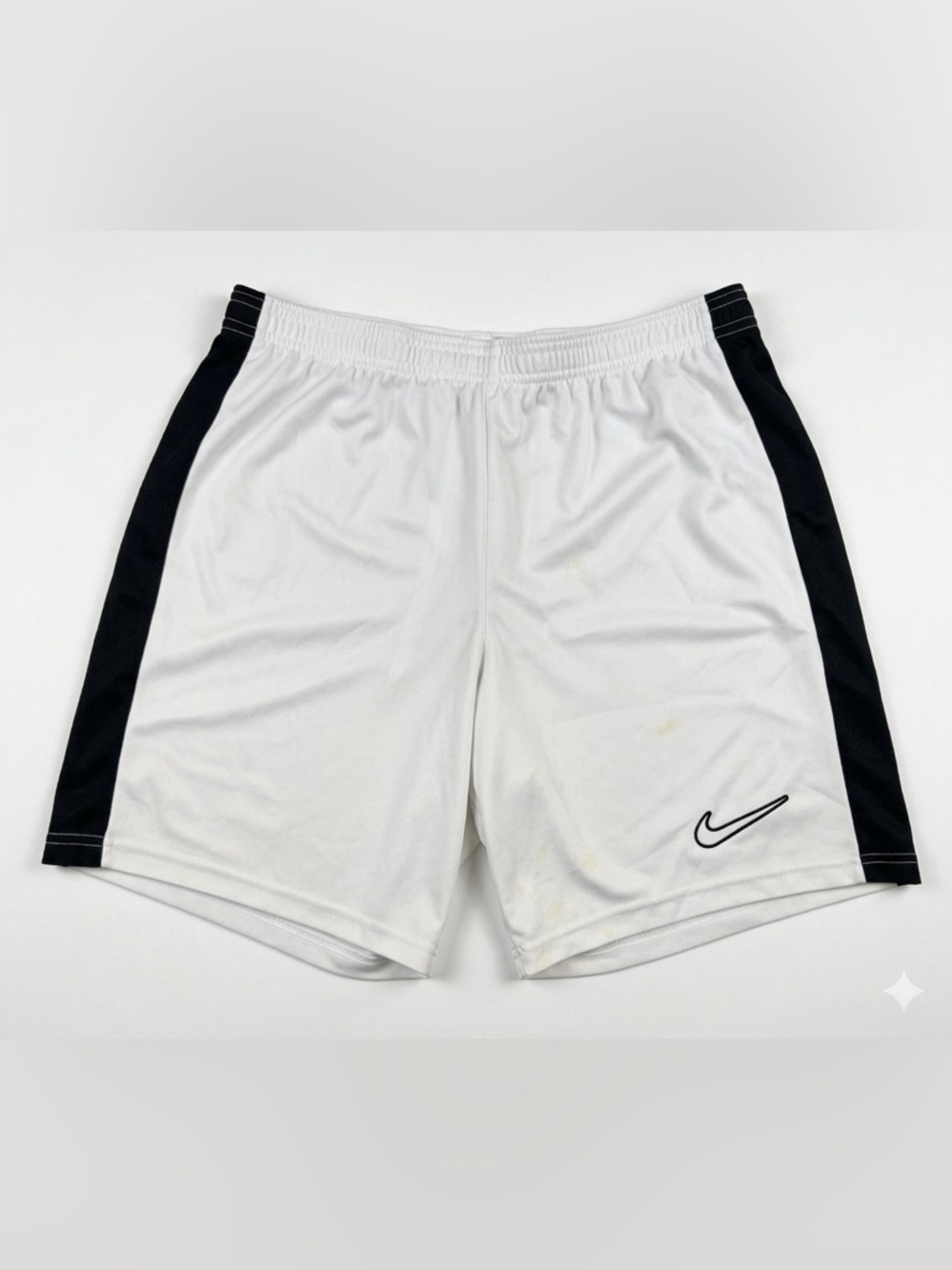Nike White Athletic Shorts with Black Accents